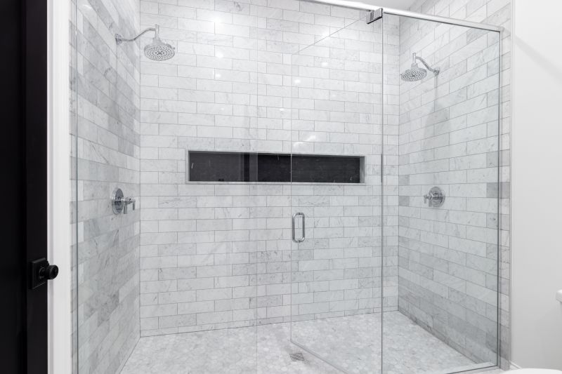 Open Concept Shower with Recessed Shelves